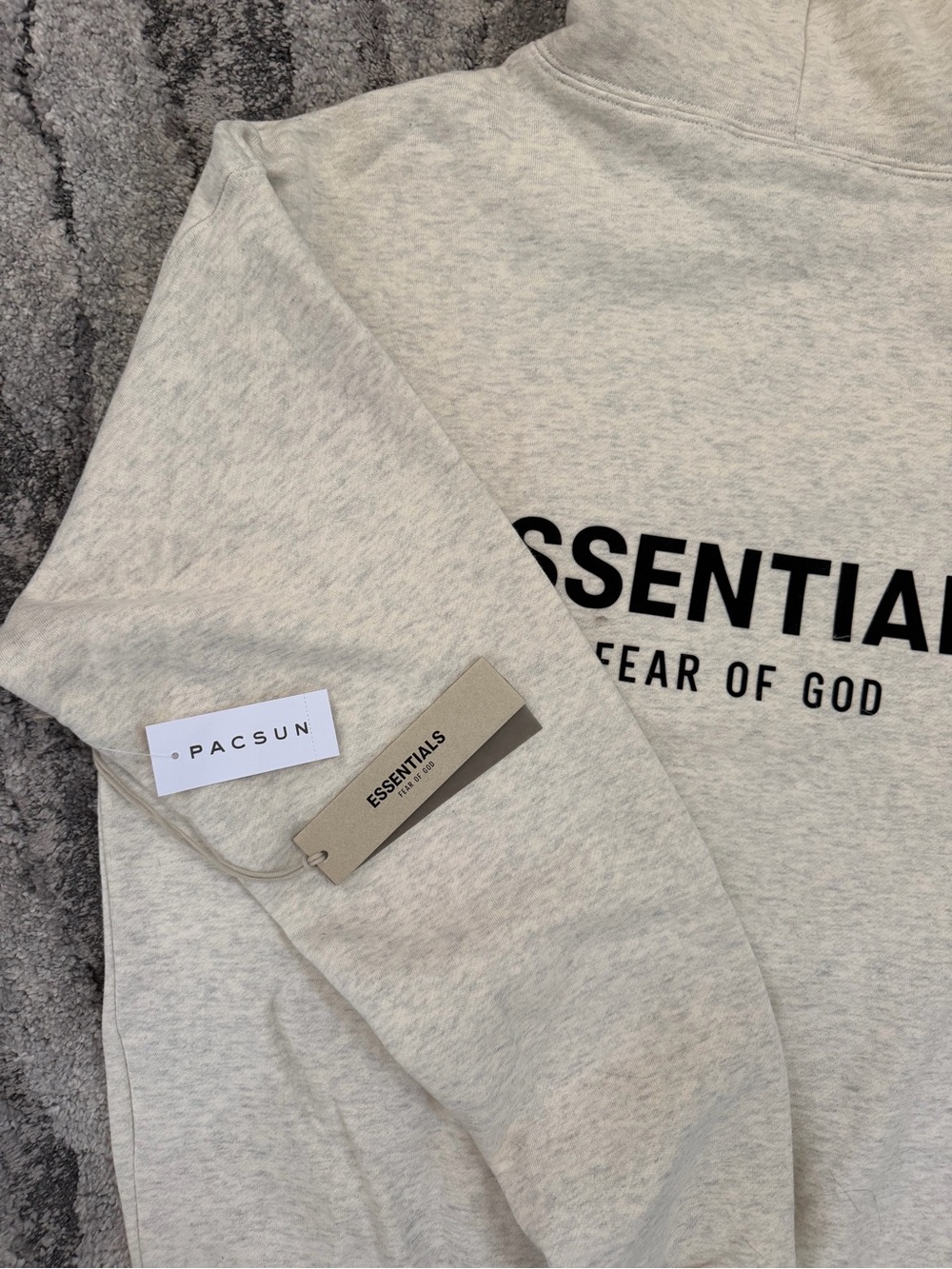 Fear of God Essentials Hooded Pullover in Heather Gray - Picture 3 of 7